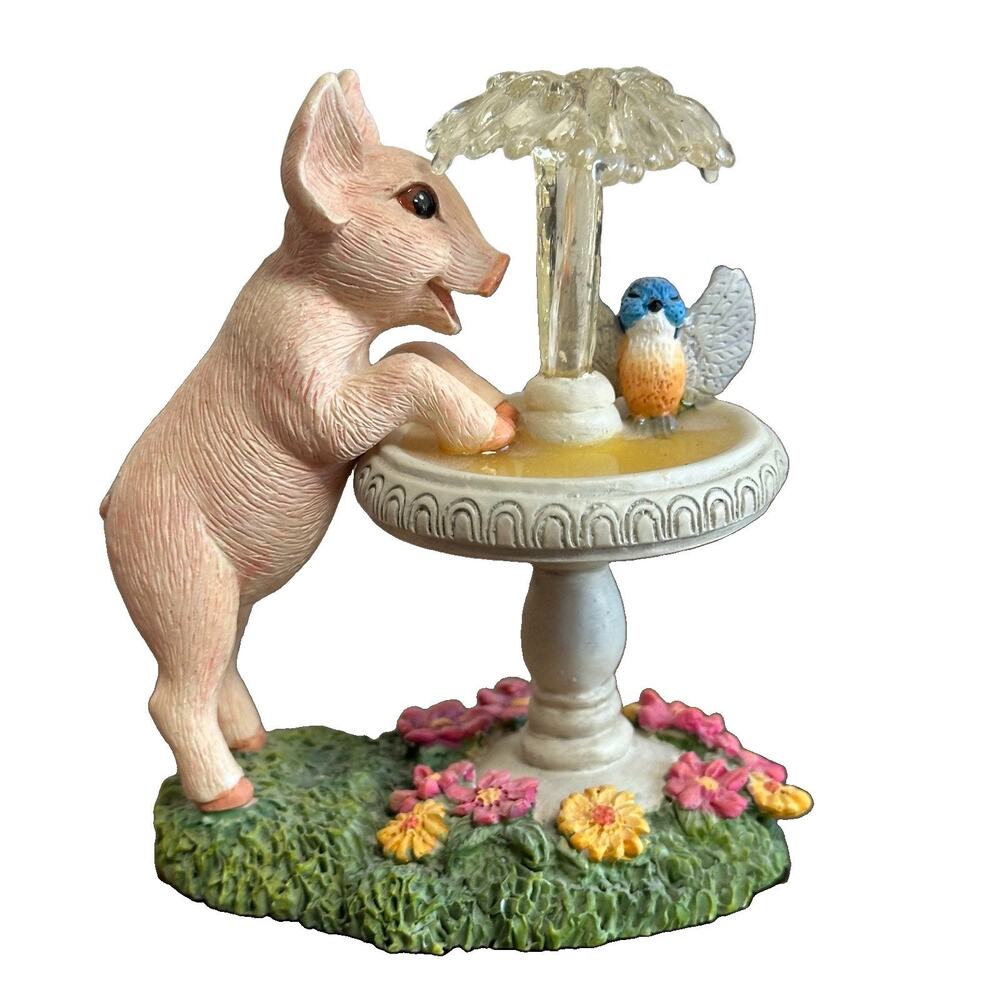 The Hamilton Collection Figurine Fountain Frolic Farm Livin’ Collection